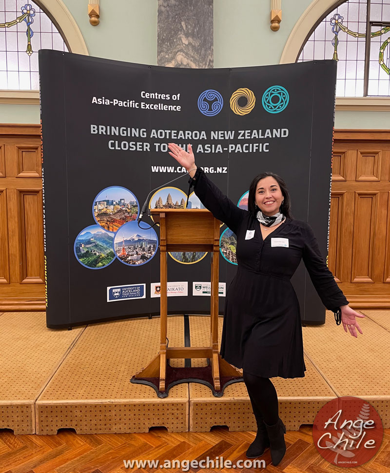 Ange Chile en el lanzamiento de la Aotearoa Spanish Language Week en el Gran Salón de Parlamento de Nueva Zelanda.