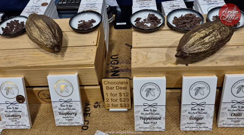 Tipos de chocolate en The Food Show - Auckland 2024 - Ange Chile