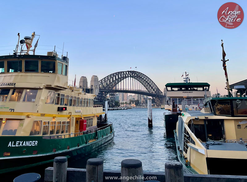 Ferry en Circular Quay con el puente de Sídney, Australia - Ange Chile